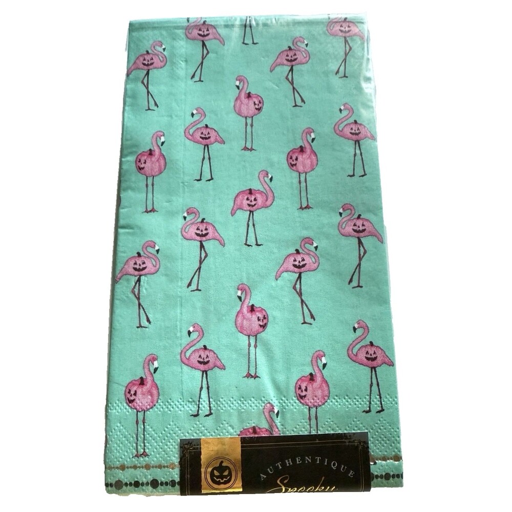 Halloween Flamingo Pumpkins 40 Pk Paper Dinner Napkins Hand Buffet Towels Spooky